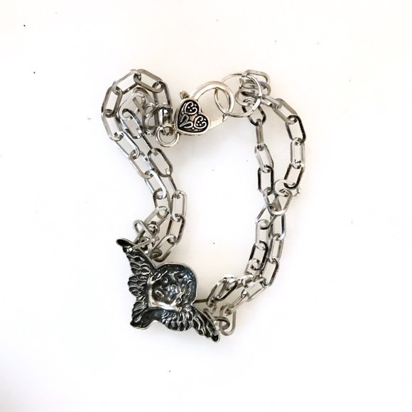 Cherub Angel Bracelet Victorian Silver Ankle Putti - Picture 12 of 12